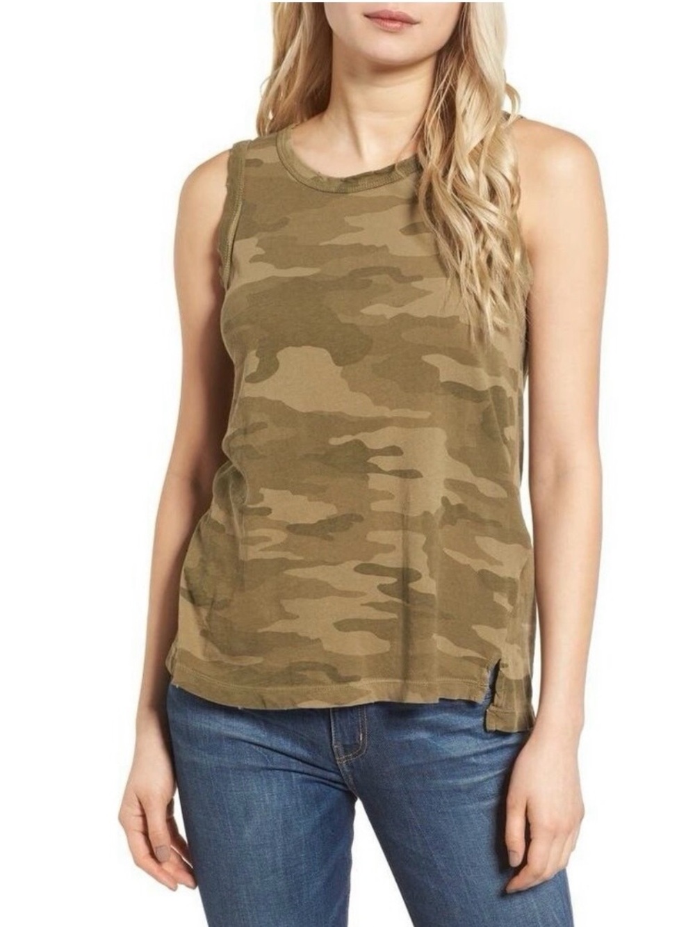 Current/Elliott Olive Camo Muscle Tank
